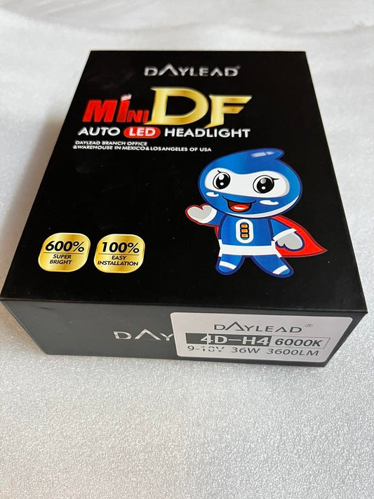 H4 LED BULBS 4 SIDED DAYLEAD MINI DF 6000K