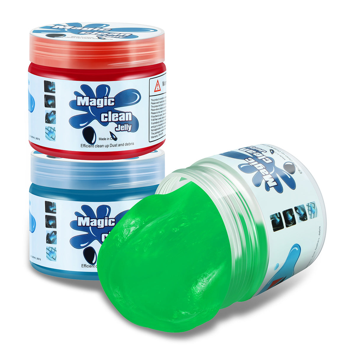 DNA Motoring blue red green car cleaning gel 3-pack