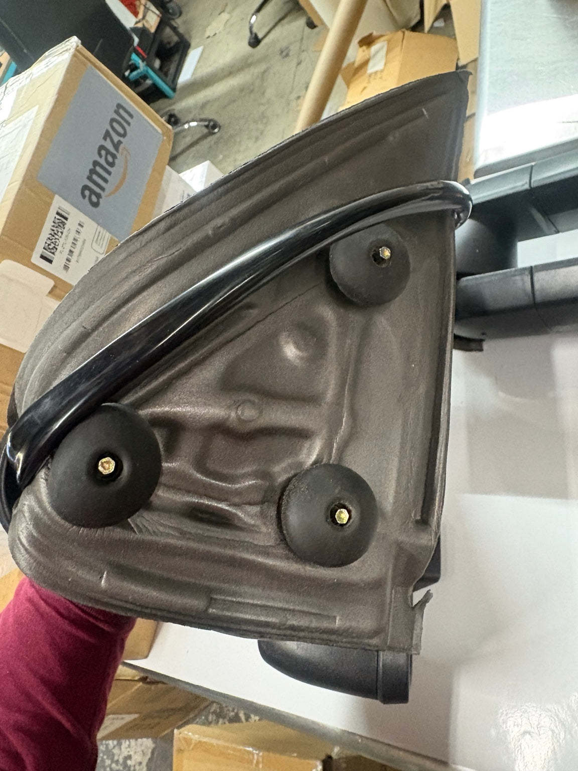 Towing mirror mounting base and studs