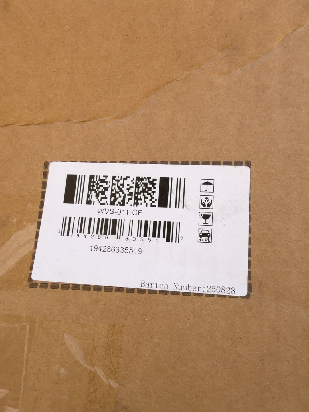 WVS-011-CF original packaging label
