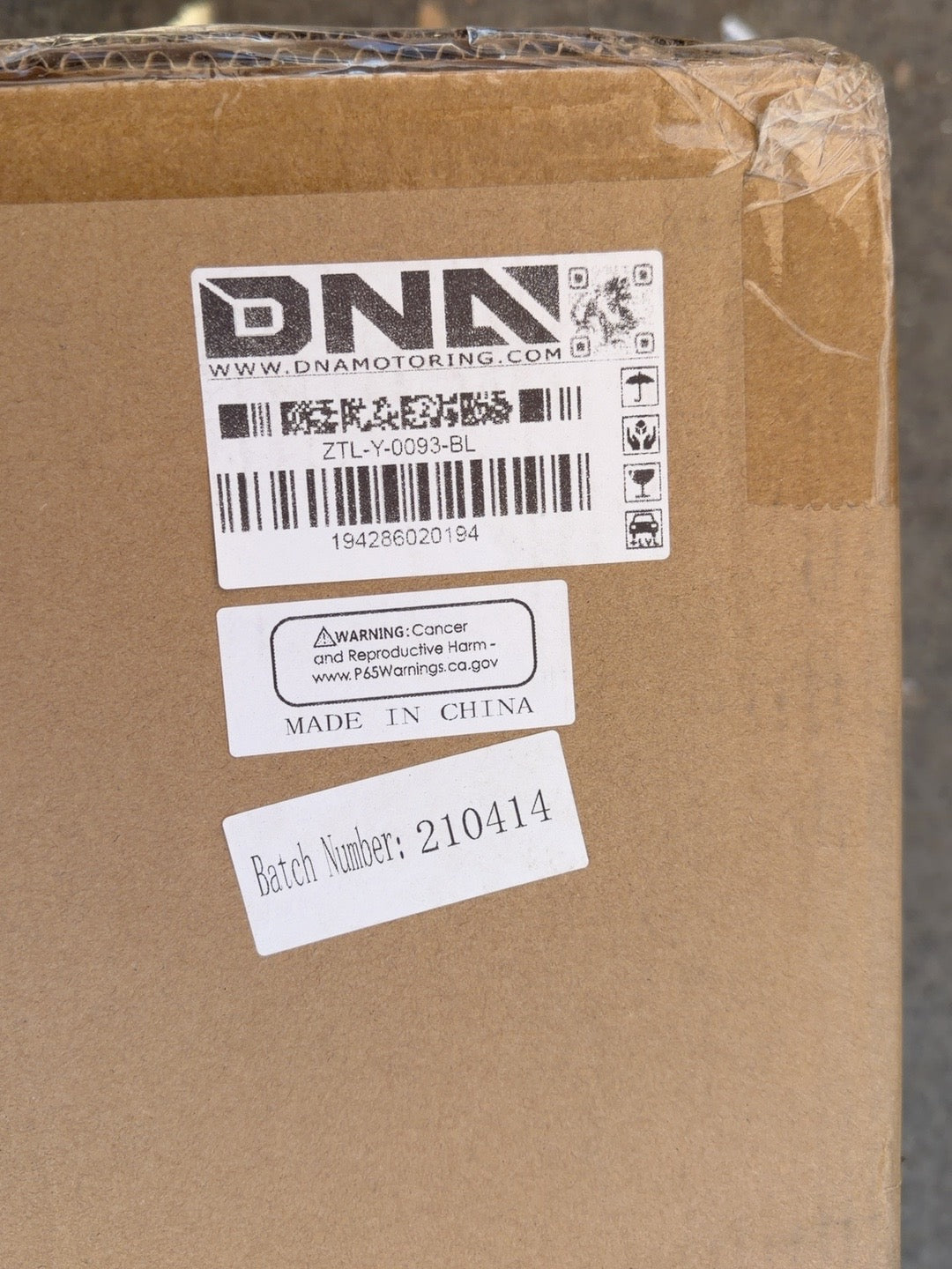 ZTL-Y-0093-BL original packaging label