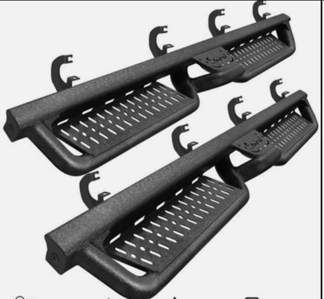 BHK15835-NE-9 2019 to 2026 Chevy Silverado GM Sierra Crew Cab Off Road Running Boards Steps Estribos Drop Step
