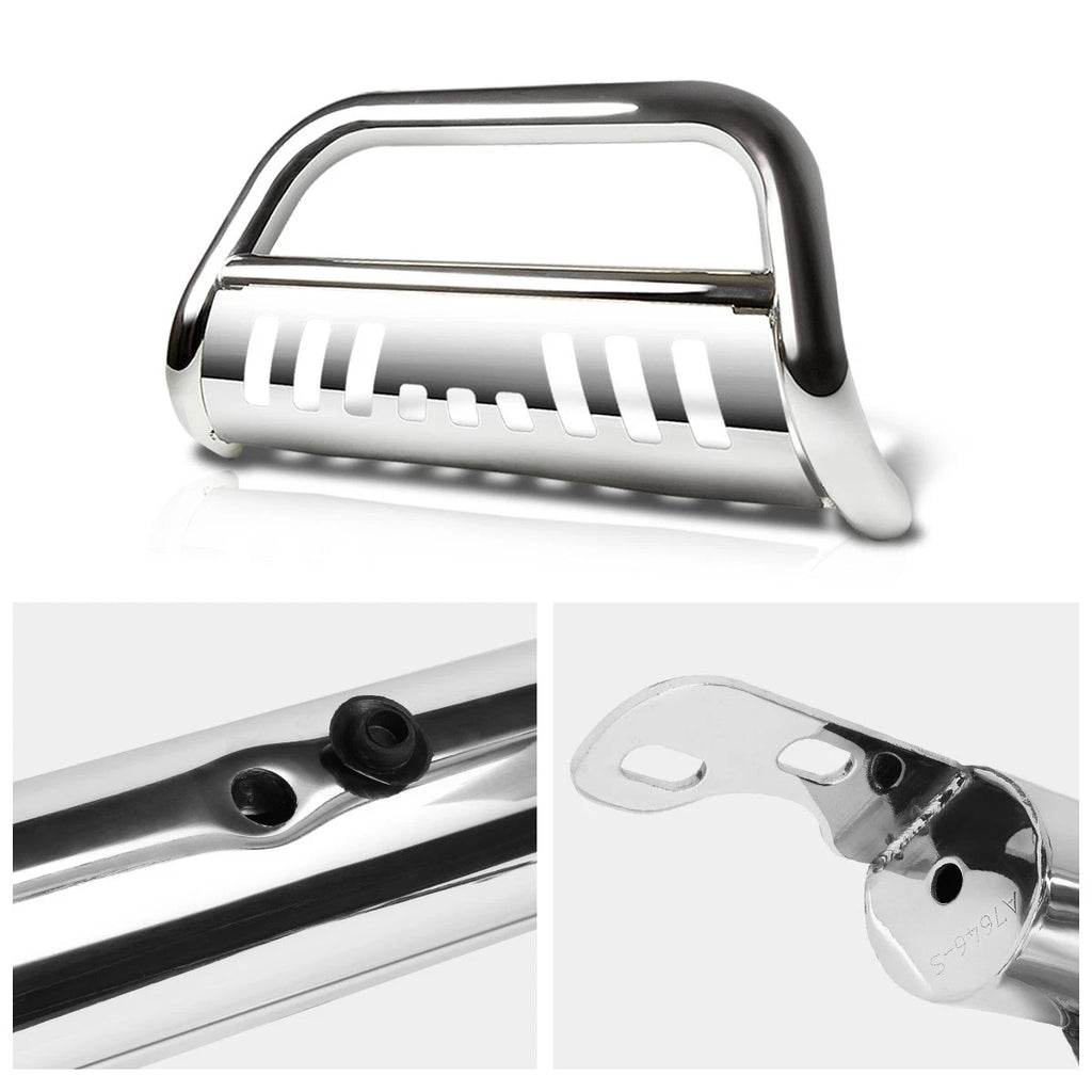 BURB-022-SS chrome 3-inch bull bar angled view