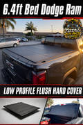 6.4ft Dodge Ram low profile flush hard bed cover flyer with Total Auto Parts logo