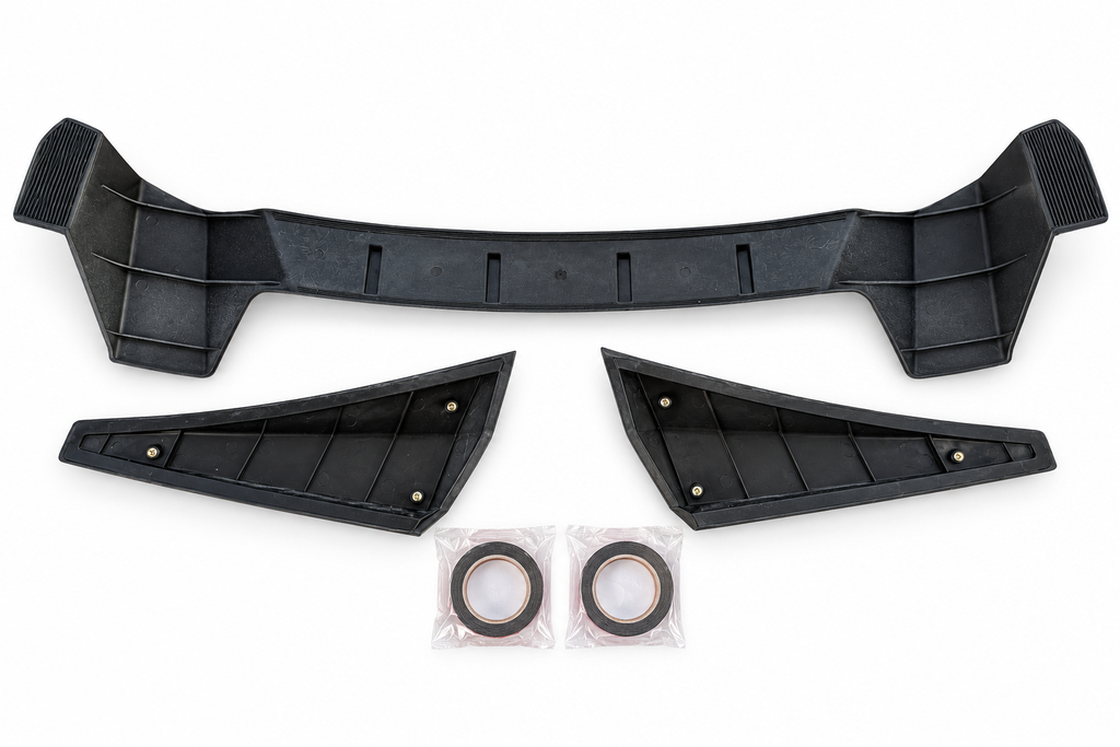 Actual three-piece spoiler kit - underside on white background