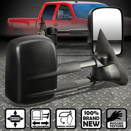 97-03 Ford F-150 pair of black Manual towing mirrors