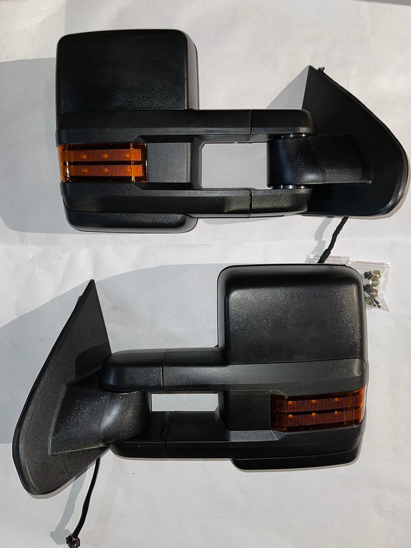 Towing mirrors for 2014-2018 Chevy Silverado 2500 3500 GMC Sierra 2500 3500 black amber led towing mirrors espejos de remolque negro