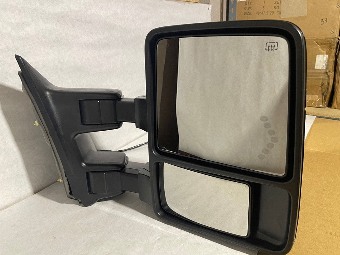 99-07 Ford F-250/F-350/F-450/F-550 Super Duty TOWING MIRROR Extendable Smoke Power Heated with Signal Light Side