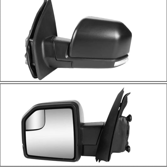 TWM-058-OE-T222-BK-CL 15-18 Ford F-150 Black manual Towing mirrors