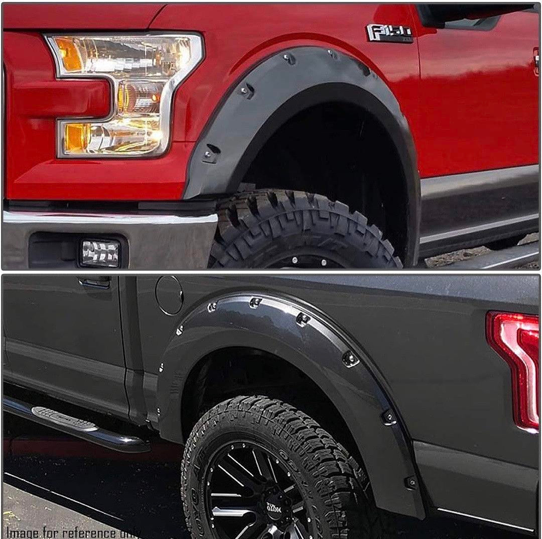 Fender flares for 15-18 Ford F-150 with 67.1" 78.9" & 97.6" Styleside Beds w/ rivets side wheel bengala de guardabrros
