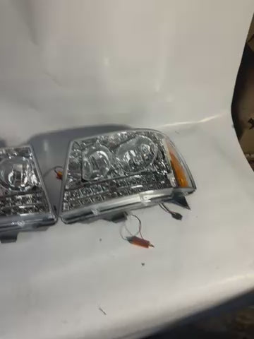 07-14 Chevy Tahoe Chrome Amber LED Headlights Plug N Play