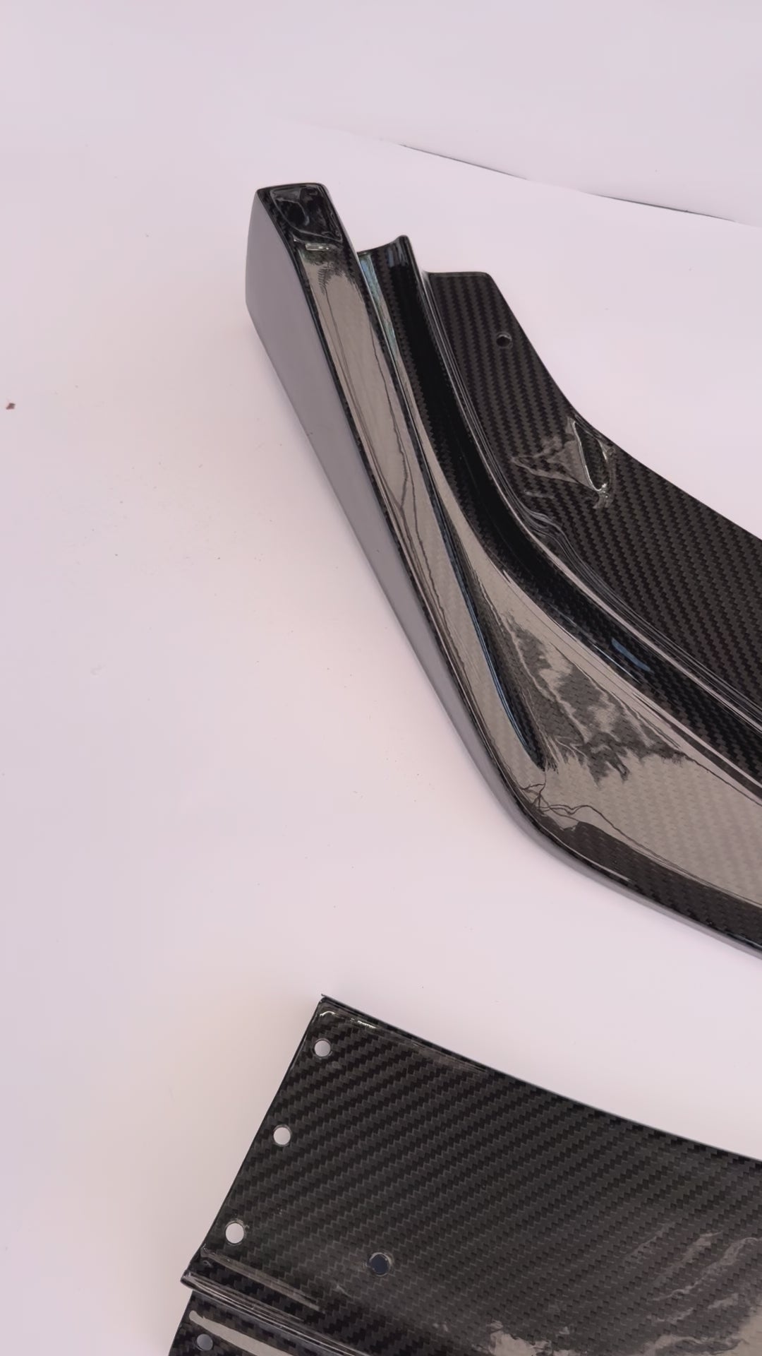 14–17 HONDA FIT FRONT BUMPER LIP WITH VERTICAL STABLIZERS RESIN CARBON FIBER