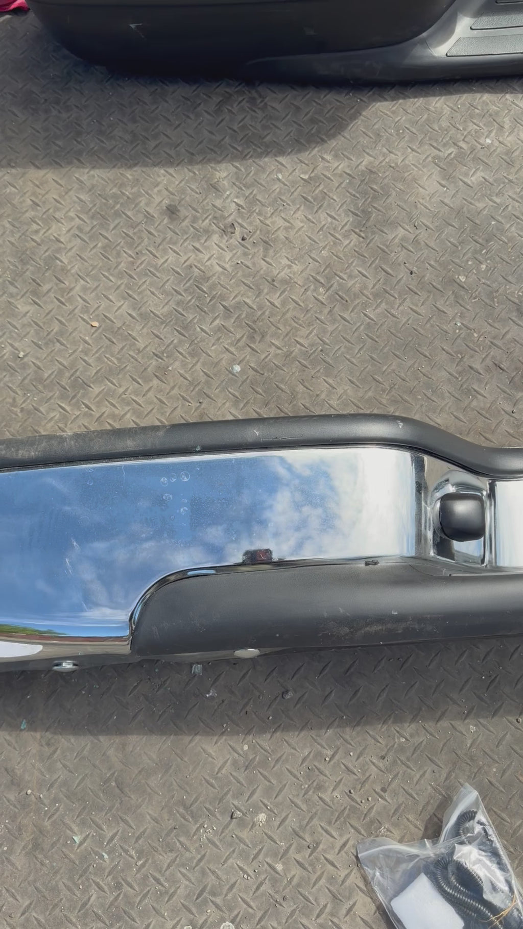 AS IS BUMPER FOR 99-06 CHEVY SILVERADO AND GMC SIERRA REAR CHROME WITH BRACKETS AND HARDWARE AVAILABLE