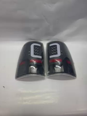 TL-DRAM09-LED-3D-BL-CL-ASIS 09-17 Dodge Ram Black Clear 3D LED AS IS USED Taillights