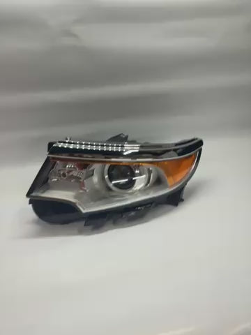 11-14 Ford Edge Driver Side Chrome Amber Headlight