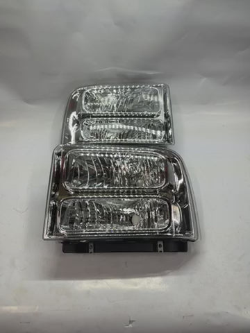 HL-OH-FSD05-CH-CL 05-07 Ford F250 F350 Chrome Clear Headlights