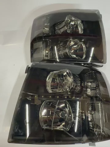 CHEVY SILVERADO LED BLACK SMOKED CLEAR HEADLIGHTS FOR 2007 TO 2013