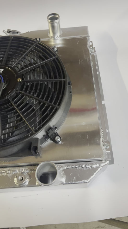 3-Row Aluminum Radiator with Fan Shroud Compatible pwith 63-68 Fairlane/Galaxie 500 / Country Squire/Torino/Cougar