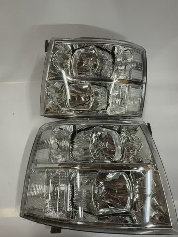 CHEVY SILVERADO CHROME CLEAR HEADLIGHTS FOR 2007 TO 2013