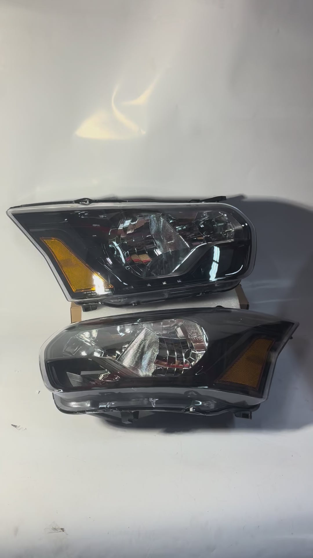 Refurished 15-23 Ford Transit 150 250 350 Black Amber Factory Style Headlights