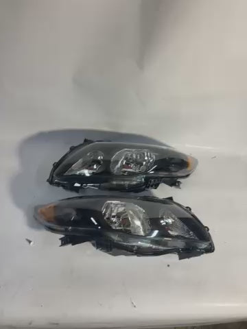 09-10 Toyota Corolla Black Amber Headlights