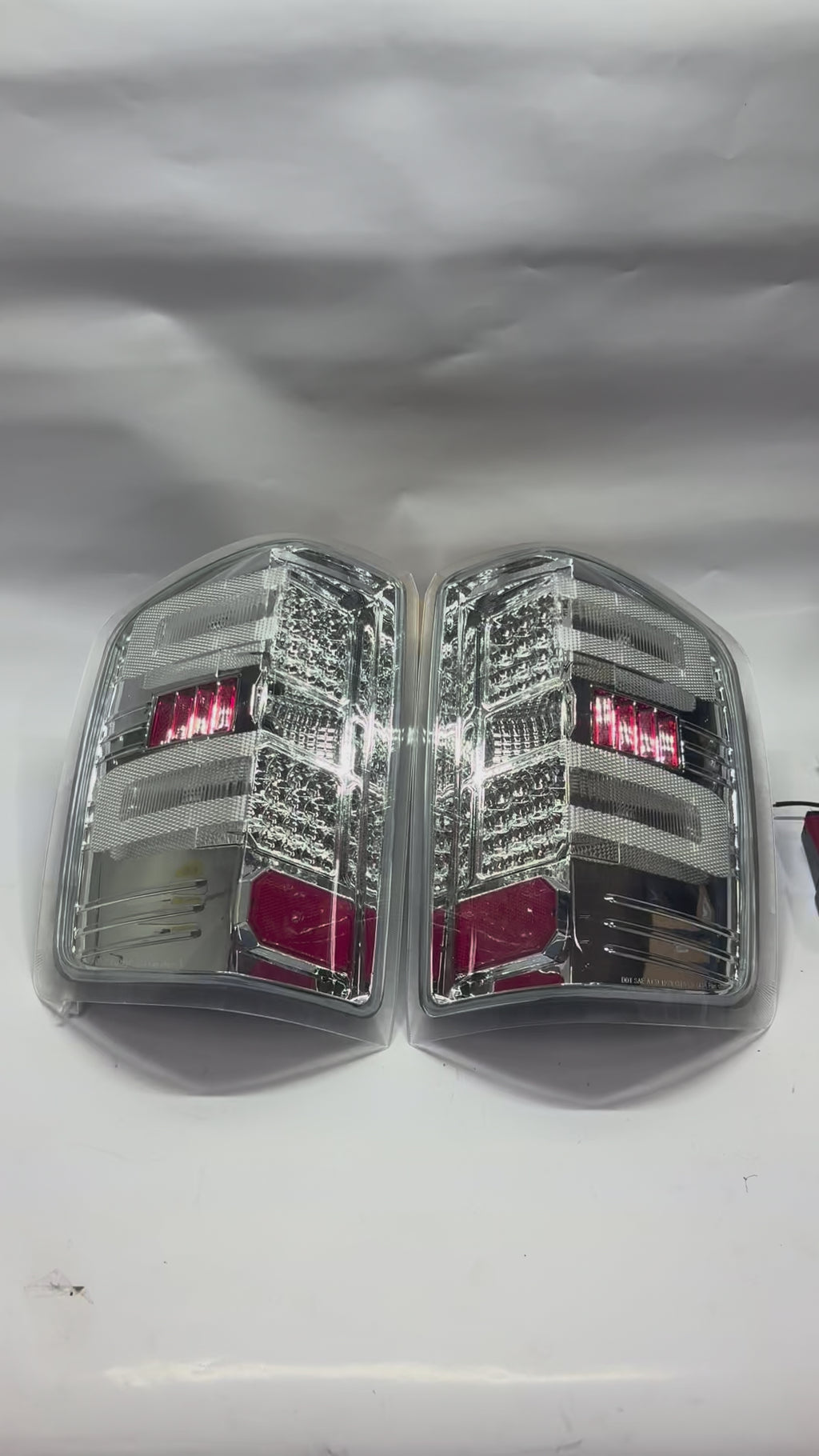 14-18 CHEVY SILVERADO LED CHROME CLEAR TAILLIGHTS