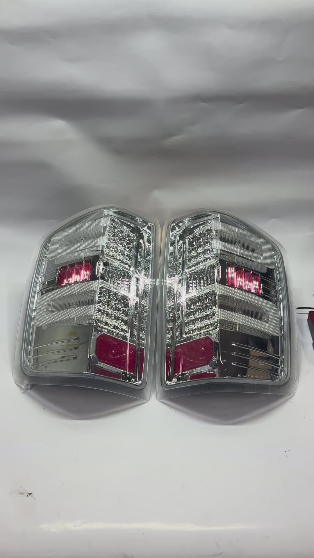 14-18 CHEVY SILVERADO LED CHROME CLEAR TAILLIGHTS