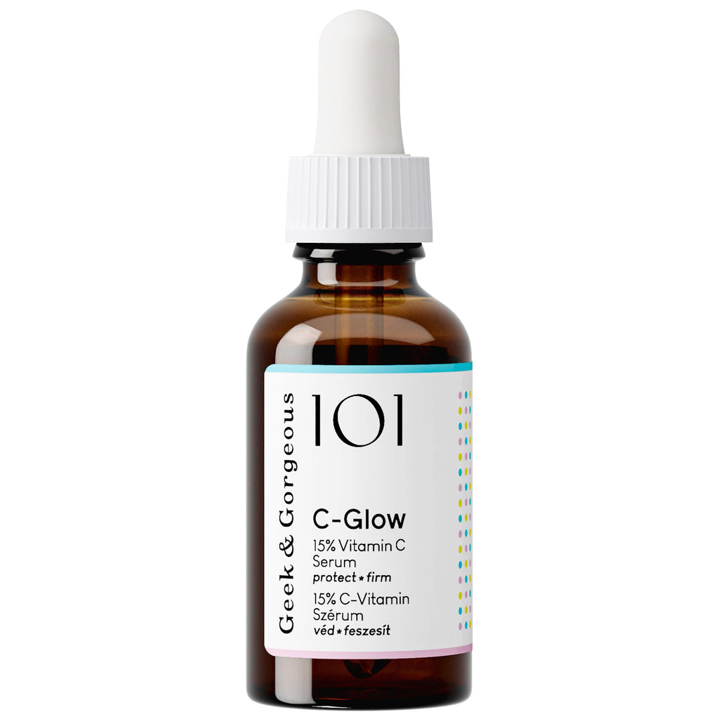 Geek & Gorgeous 101 C-Glow vitamin C serum bottle, 30 ml
