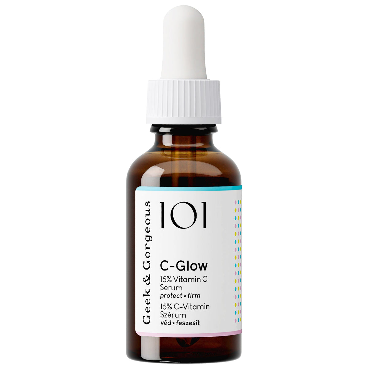 Geek & Gorgeous 101 C-Glow vitamin C serum bottle, 30 ml