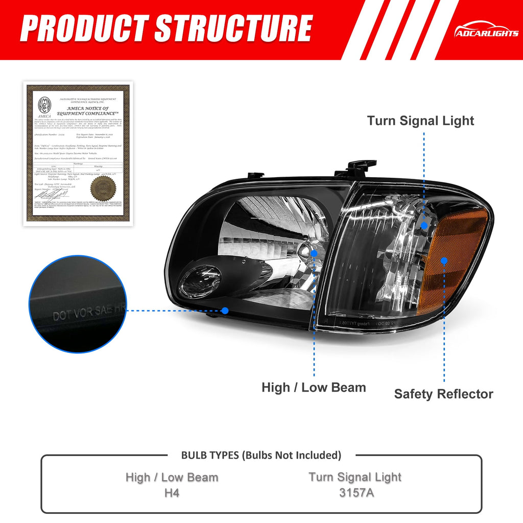 ADCARLIGHTS TTU0605885 headlight pair detail
